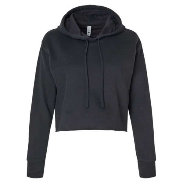 Women's Laguna Sueded Raw Edge Crop Hoodie Sweatshirt Thumbnail