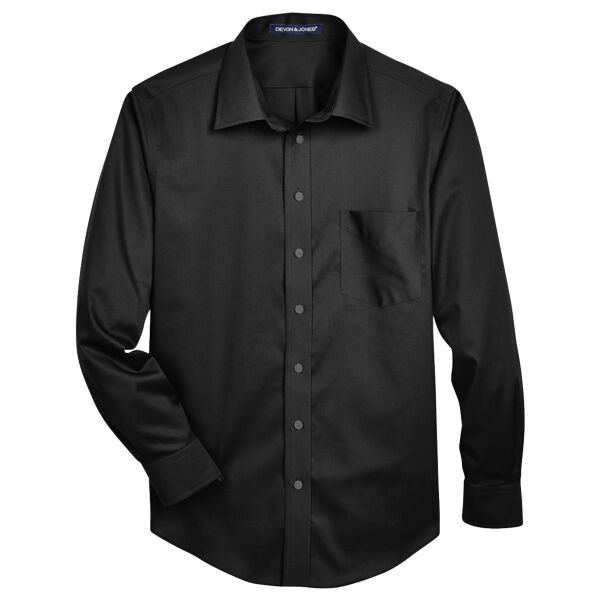 Men's Crown Collection® Solid Stretch Twill Woven Dress Shirt Thumbnail