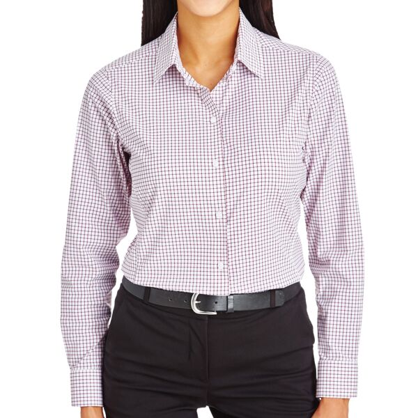 Women's CrownLux Performance® Micro Windowpane Woven Dress Shirt Thumbnail