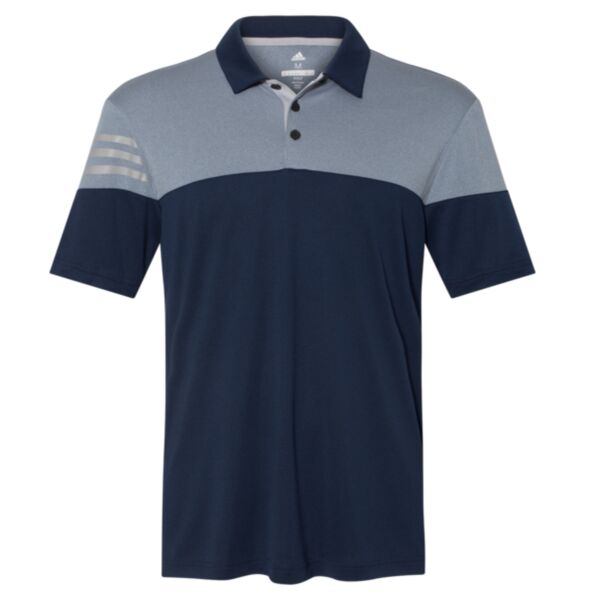 Men's Heathered 3-Stripes Colorblocked Polo Thumbnail