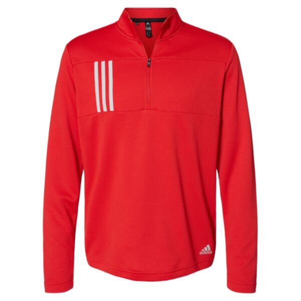 Men's 3-Stripes Double-Knit Quarter-Zip Pullover Thumbnail