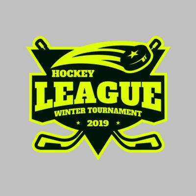 League Hockey Winter Tournament logo template Thumbnail
