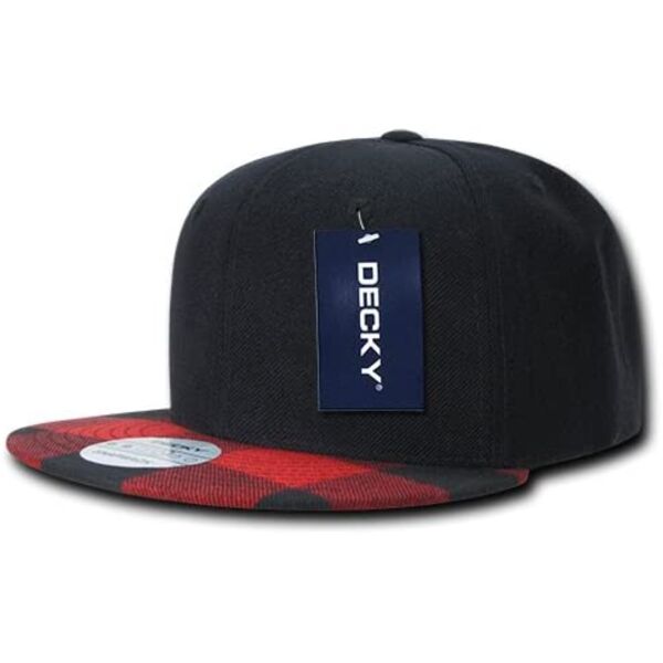 6 Panel High Profile Structured Plaid Bill Snapback Thumbnail